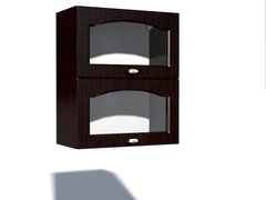 Corp superior vitrina 60 cu 2 usi orizontale Zebra MDF mustata wenge